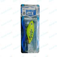 طعمه ماهیگیری لور استخوانی مجیکان ۶ سانت ۱۳ گرم سبز طرح دار مشکی