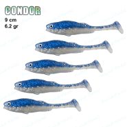 طعمه ژله ای ماهیگیری کوندور ۹ سانت CONDOR LIVESHAD آبی زردار