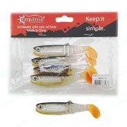 طعمه ماهیگیری ماهی ژله ای کاپیتان ۱۰ سانتی رنگ طوسی پشت مشکی