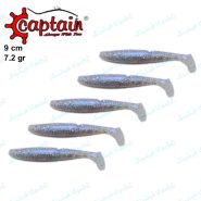 طعمه ماهیگیری ماهی ژله ای کاپیتان ۹ سانتی رنگ فسفری زردار