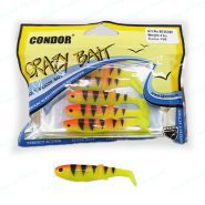 طعمه ماهیگیری ماهی ژله ای کوندور ۸ سانتی طرح فایر تایگر نارنجی