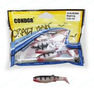 طعمه ماهیگیری ماهی ژله ای کوندور ۸ سانتی طرح فایر تایگر مشکی