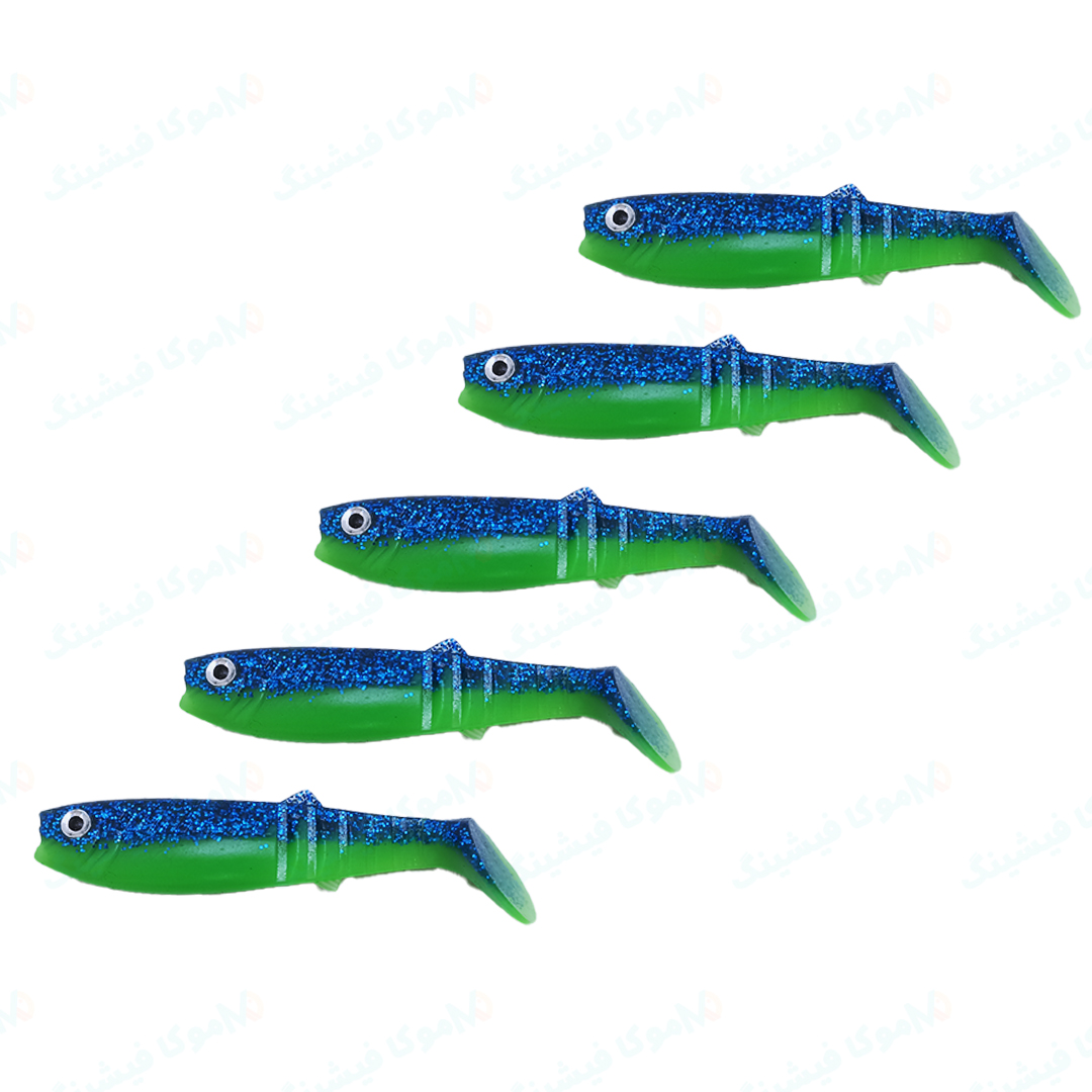 طعمه ماهیگیری ماهی ژله ای ۸ سانتی آبی شکم سبز