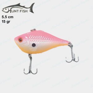 طعمه ماهیگیری لور استخوانی HUNT FISH طول ۵.۵ سانت ۱۵ گرم سفید پشت صورتی
