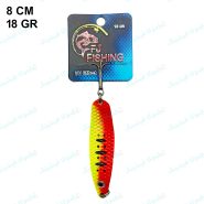 قاشقک ماهیگیری طرح زرد قرمز خال دار ۱۸ گرم ۸ سانتی