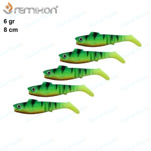 طعمه ژله ای ماهیگیری رمیکسون ۸ سانتی ۶ گرمی REMIXON SLB80 FIRE TIGER