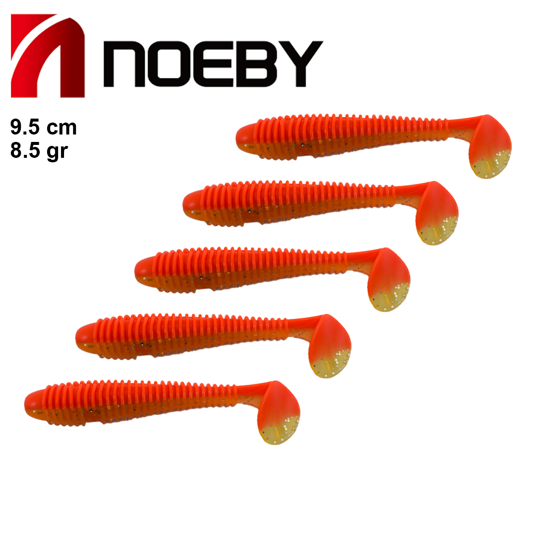 طعمه ماهیگیری ماهی ژله ای نوئبی ۱۰ سانتی نارنجی NOEBY S3102 NW207