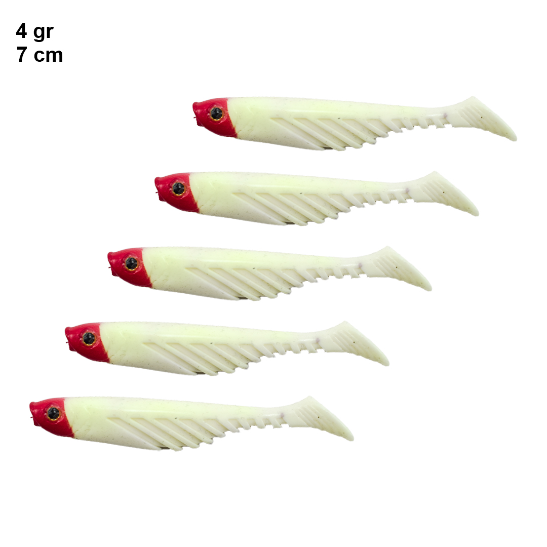 طعمه ژله ای ماهیگیری سایز ۷ سانت ۴ گرم کله قرمز