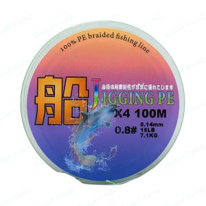 نخ ماهیگیری ابریشمی ۴ رشته جیگینگ پی ای ۱۰۰ متر ۰.۱۴ Jigging PE