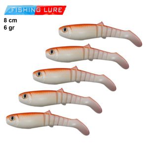 طعمه ماهیگیری ماهی ژله ای فیشینگ لور ۸ سانتی پشت قرمز Fishing Lure