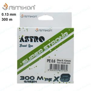 نخ ماهیگیری ابریشمی (براید) ۸ لایه ۳۰۰ متری سایز ۰.۱۳ REMIXON ASTRO