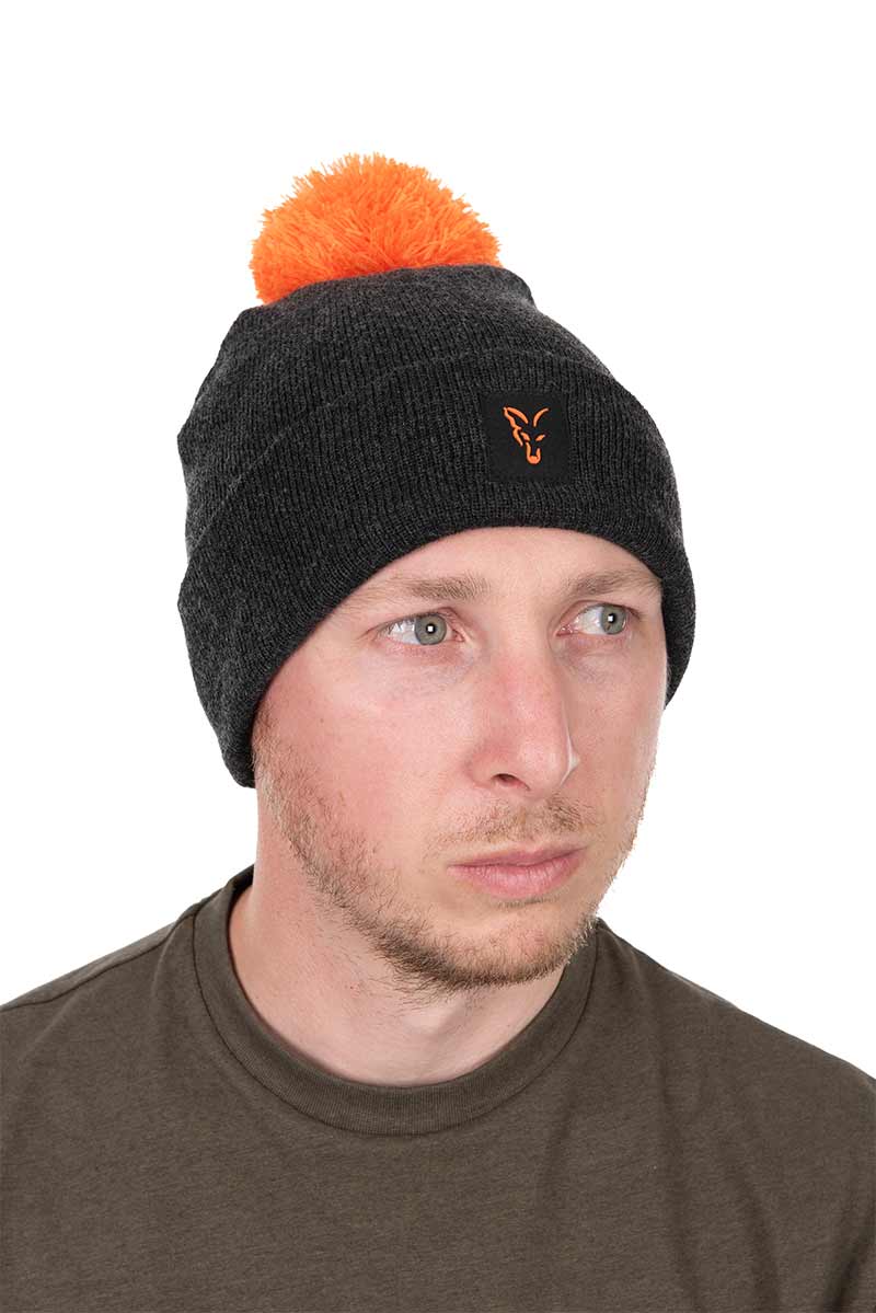 Collection-Bobble-Hat کلاه بافت زمستانی مشکی نارنجی فوکس Fox Collection Bobble Hat