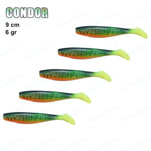 طعمه ماهیگیری ماهی ژله ای کوندور CONDOR سایز ۹ سانت تایگر سبز 038