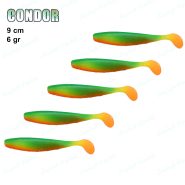طعمه ماهیگیری ماهی ژله ای کوندور CONDOR سایز ۹ سانت سبز قرمز 131