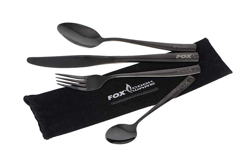 fox-cookware-black-stainless-cutlery-set2 ست قاشق و چنگال استیل مشکی Fox Cookware Black Stainless Cutlery Set