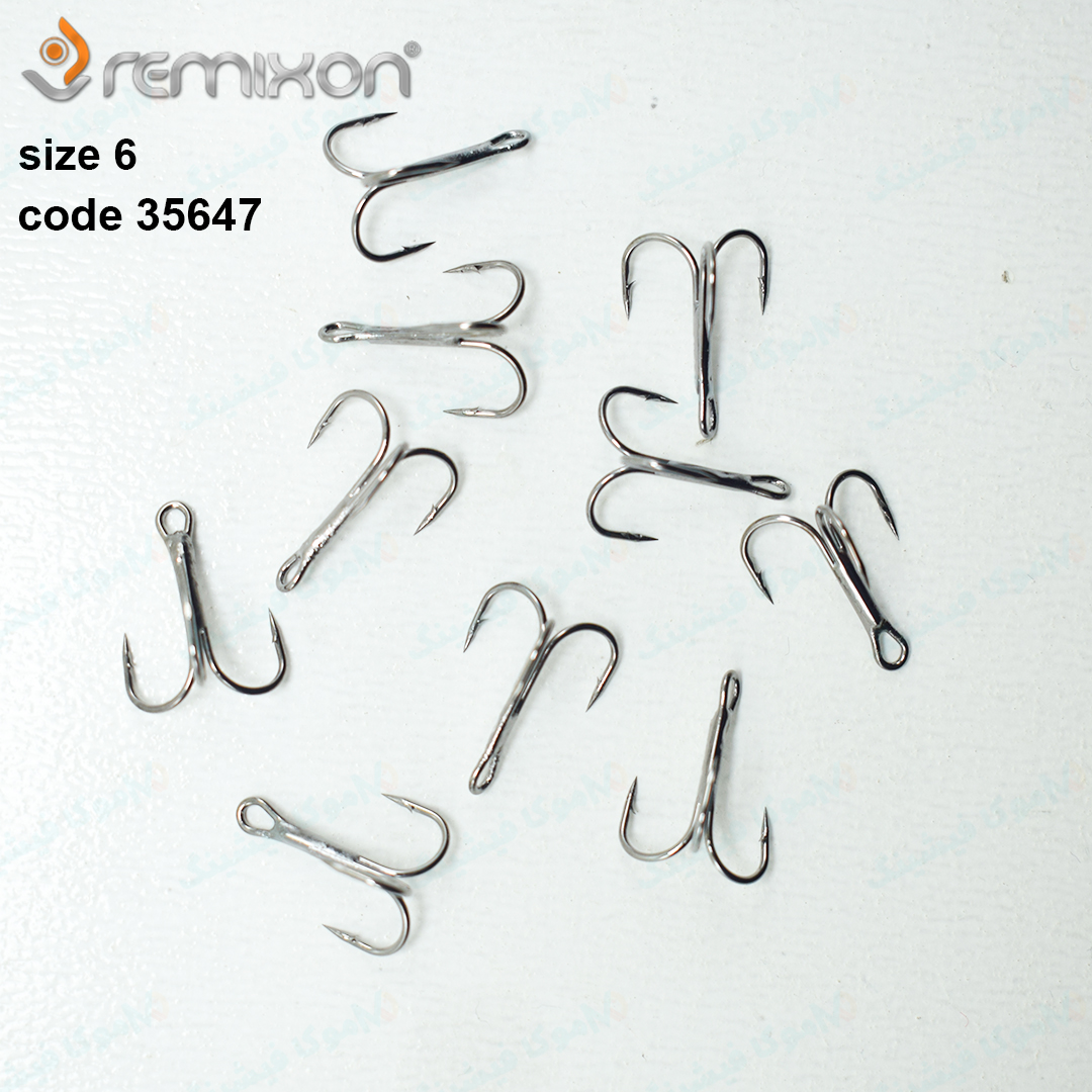remixon-treble-hook-6 قلاب سه شاخ ماهیگیری رمیکسون Remixon سایز ۶ کد ۳۵۶۴۷