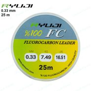 نخ ماهیگیری فلورکربن ریوجی ۲۵ متری سایز ۰.۳۳ RYUJI FC