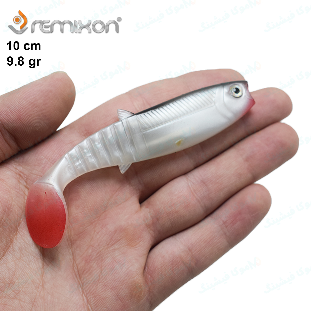 remixon-buster-shad-10cm-10gr-2 طعمه ژله ای ۱۰ سانت REMIXON BS سفید پشت مشکی