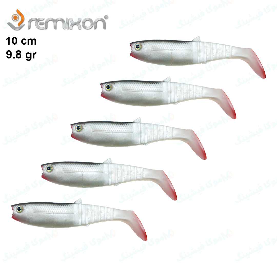 remixon-buster-shad-10cm-10gr طعمه ماهیگیری ژله ای رمیکسون ۱۰ سانت REMIXON Buster Shad سفید پشت مشکی