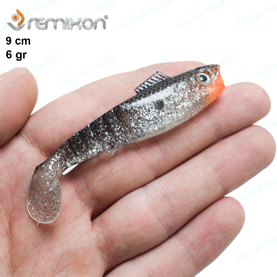 remixon-dancer-9cm-6gr-bg-2 خرید طعمه ژله ای ۸ سانت REMIXON SLB80 مشکی زردار