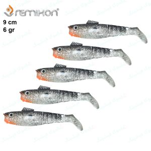 طعمه ماهیگیری ژله ای رمیکسون ۸ سانت REMIXON SLB80 مشکی زردار