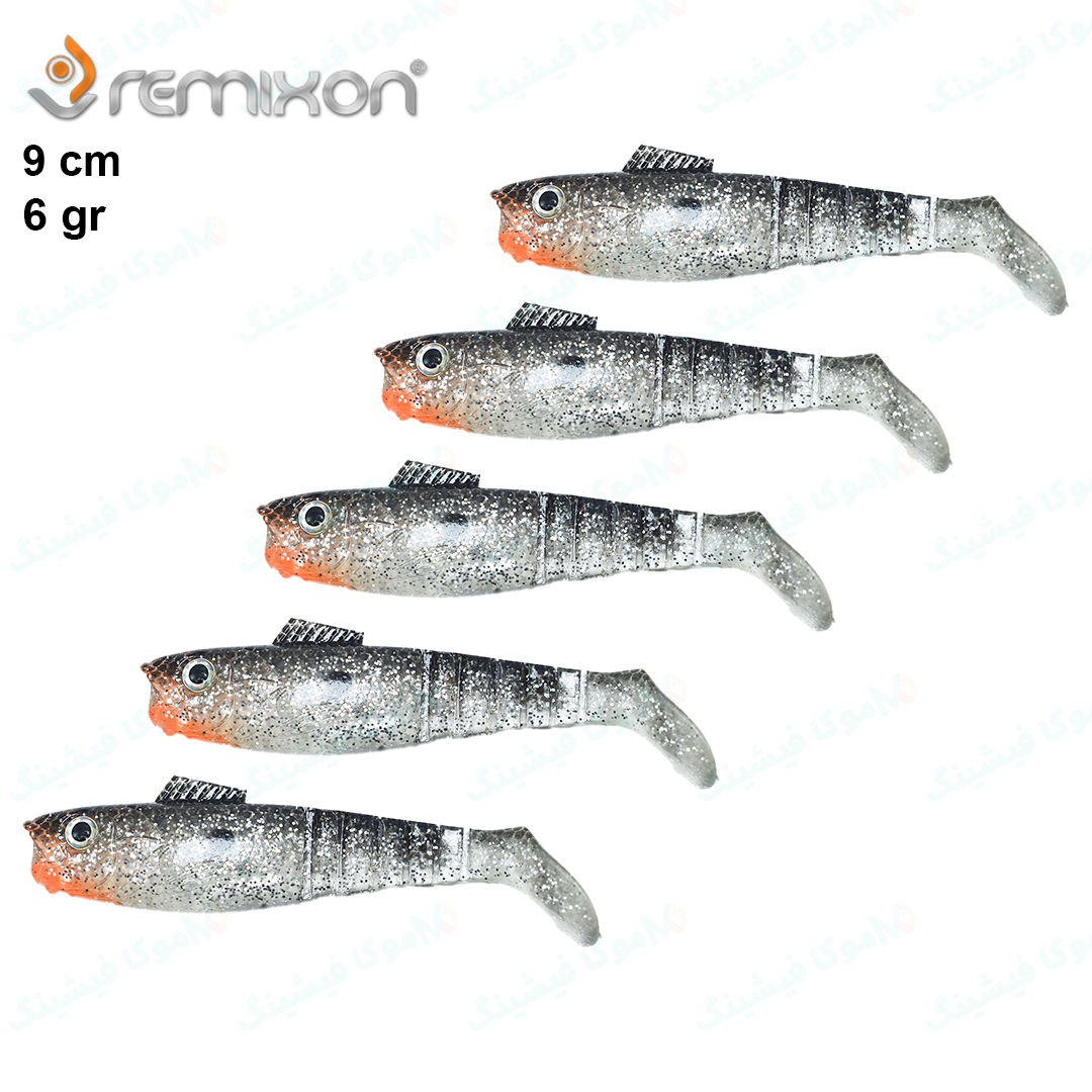 remixon-dancer-9cm-6gr-bg طعمه ماهیگیری ژله ای رمیکسون ۸ سانت REMIXON SLB80 مشکی زردار