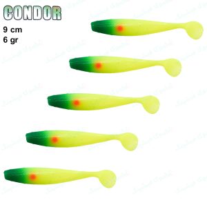 طعمه ماهیگیری ماهی ژله ای کوندور CONDOR سایز ۹ سانت طرح کله سبز 130