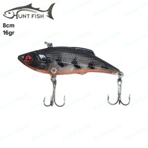 لور استخوانی هانت فیش Hunt Fish طرح پلیکان ۱۶ گرم ۸ سانت تایگر مشکی شفاف