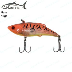 لور استخوانی هانت فیش Hunt Fish طرح پلیکان ۱۶ گرم ۸ سانت تایگر نارنجی شفاف