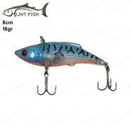 لور استخوانی هانت فیش Hunt Fish طرح پلیکان ۱۶ گرم ۸ سانت تایگر آبی شفاف