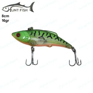 لور استخوانی هانت فیش Hunt Fish طرح پلیکان ۱۶ گرم ۸ سانت تایگر سبز شفاف