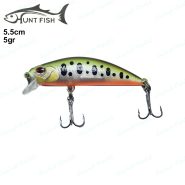 لور استخوانی هانت فیش Hunt Fish طرح قزلی ۵ گرم ۵.۵ سانت سینک سبز خالدار